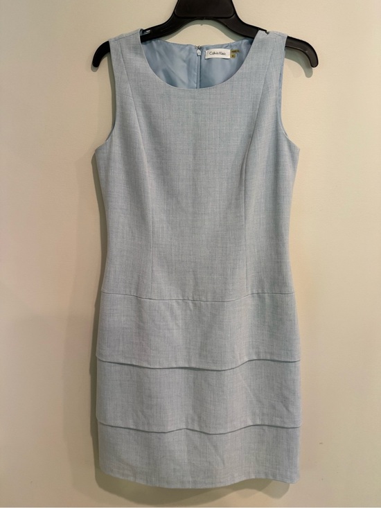 Calvin Klein Dresses & Skirts - Calvin Klein Light Blue Sleeveless Tiered Sheath Dress Formal Special Occ. Sz 8